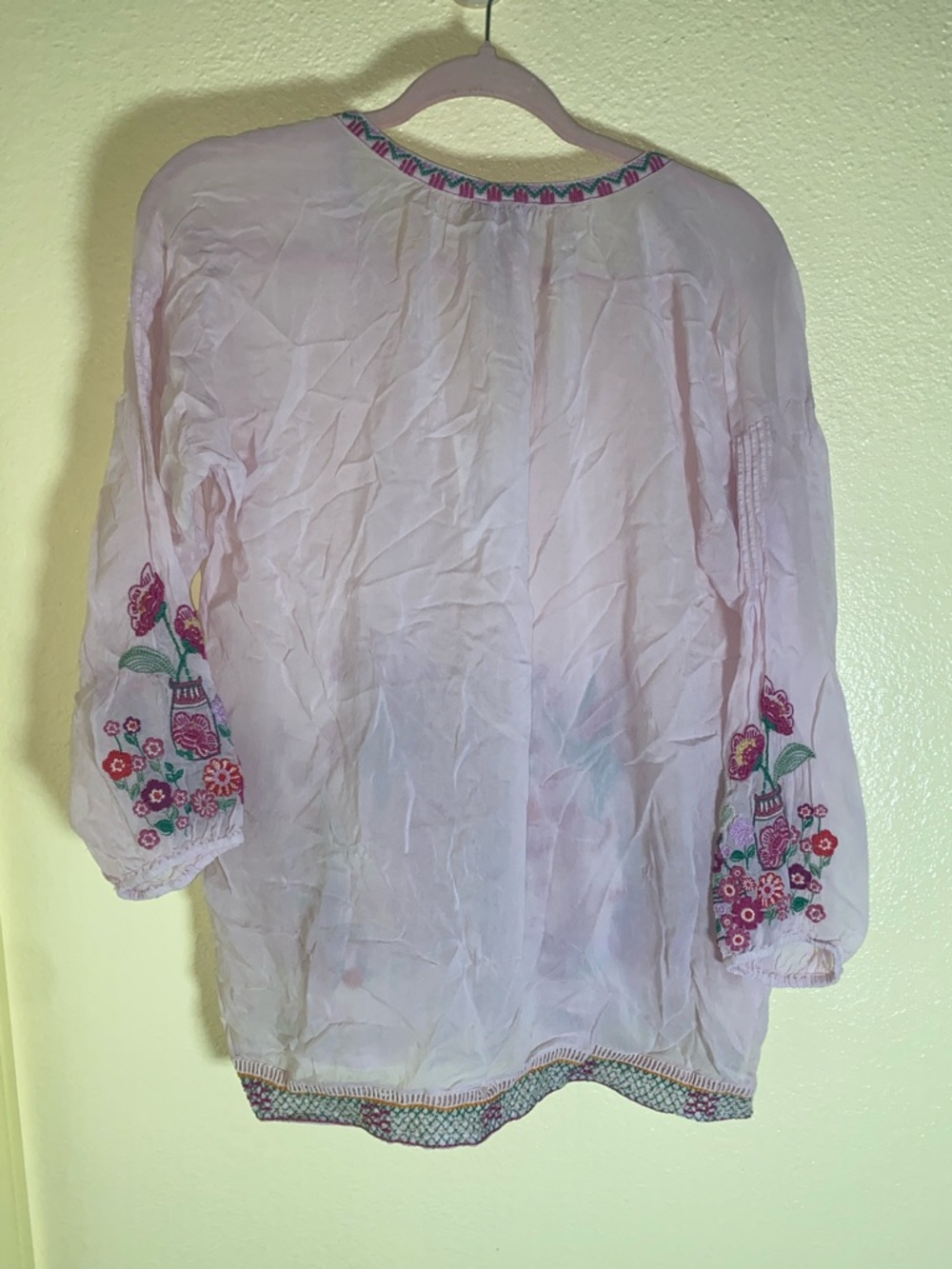 NWT Johnny Was White Embroidered Floral  Peasant Blouse, Size S - Picture 2 of 6